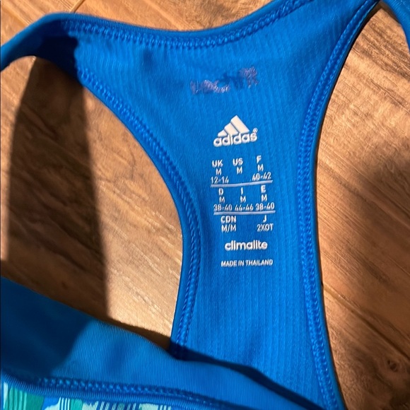 Adidas Vibrant Blue and Green Sports Bra - Picture 3 of 3